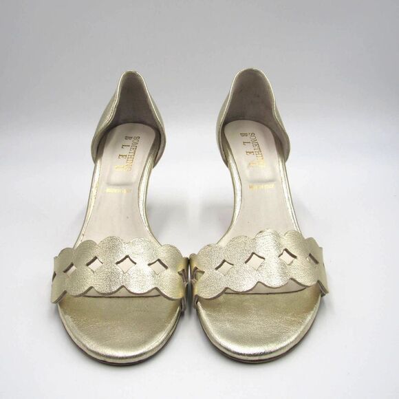 SOMETHING BLEU CATHERIN METALLIC PUMP IN GOLD SZ 8 1/2 - Picture 4 of 9